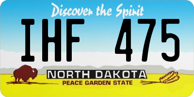 ND license plate IHF475