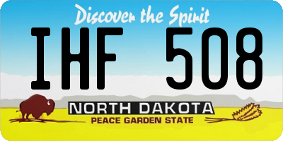 ND license plate IHF508