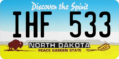 ND license plate IHF533