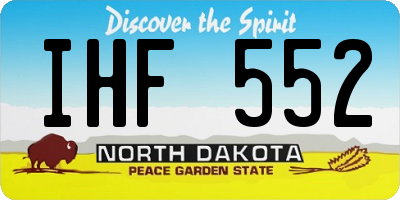 ND license plate IHF552
