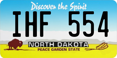 ND license plate IHF554