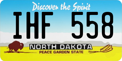 ND license plate IHF558