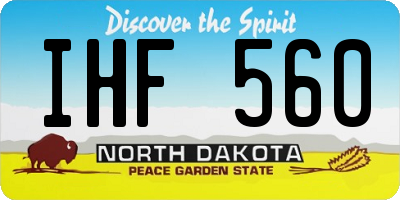 ND license plate IHF560