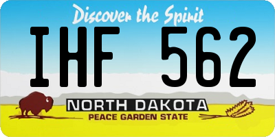 ND license plate IHF562
