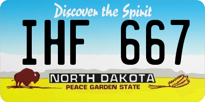 ND license plate IHF667