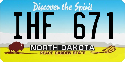 ND license plate IHF671