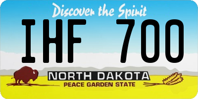 ND license plate IHF700