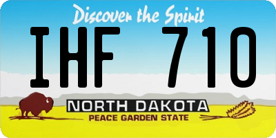 ND license plate IHF710
