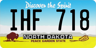 ND license plate IHF718