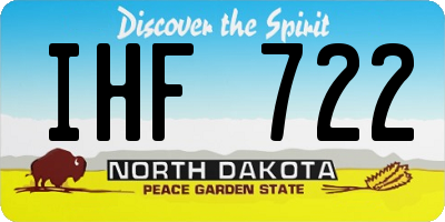 ND license plate IHF722