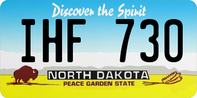 ND license plate IHF730