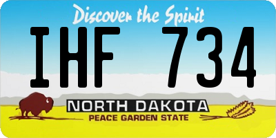 ND license plate IHF734