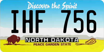 ND license plate IHF756