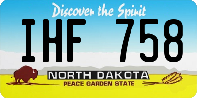 ND license plate IHF758