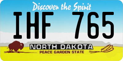 ND license plate IHF765