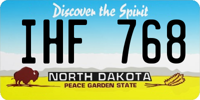 ND license plate IHF768