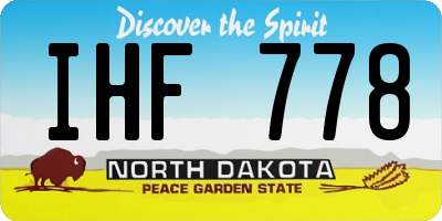 ND license plate IHF778