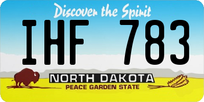 ND license plate IHF783