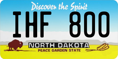 ND license plate IHF800