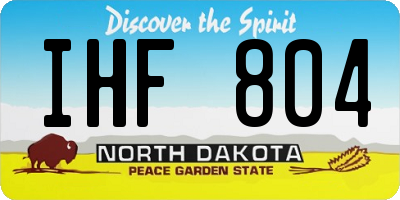 ND license plate IHF804