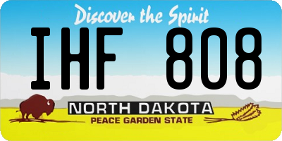 ND license plate IHF808