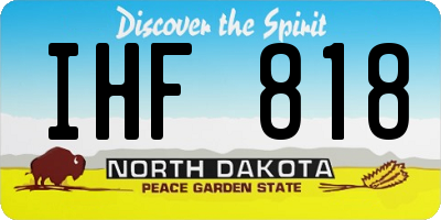 ND license plate IHF818