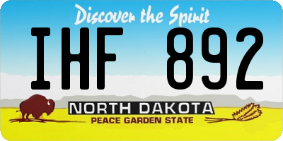 ND license plate IHF892
