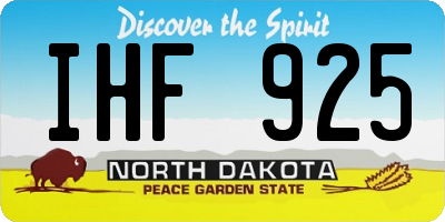 ND license plate IHF925