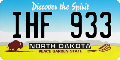 ND license plate IHF933
