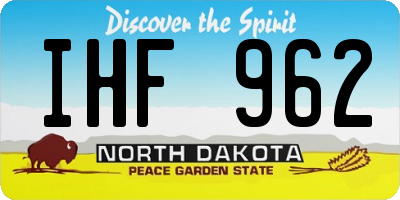 ND license plate IHF962