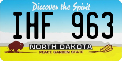 ND license plate IHF963