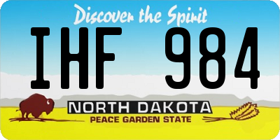 ND license plate IHF984