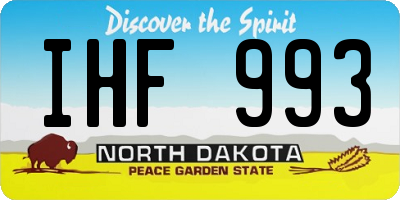 ND license plate IHF993