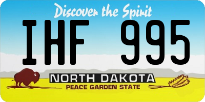 ND license plate IHF995