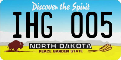 ND license plate IHG005