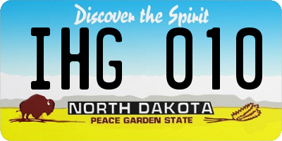 ND license plate IHG010