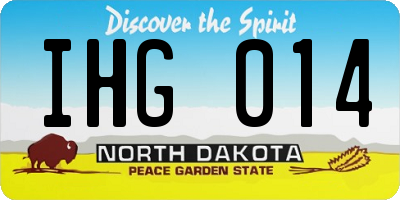 ND license plate IHG014