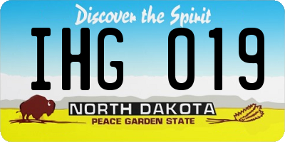 ND license plate IHG019