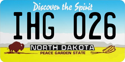 ND license plate IHG026