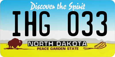 ND license plate IHG033