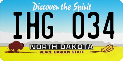 ND license plate IHG034