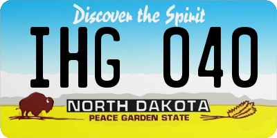 ND license plate IHG040