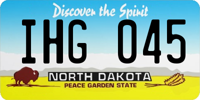 ND license plate IHG045