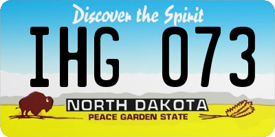 ND license plate IHG073
