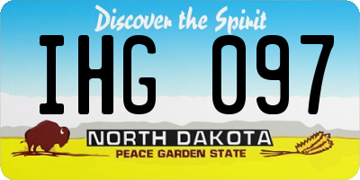 ND license plate IHG097
