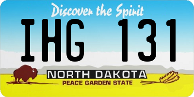ND license plate IHG131