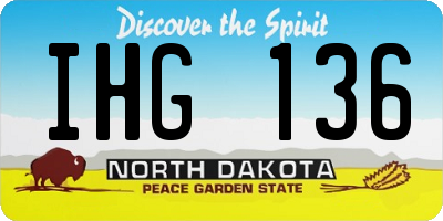 ND license plate IHG136