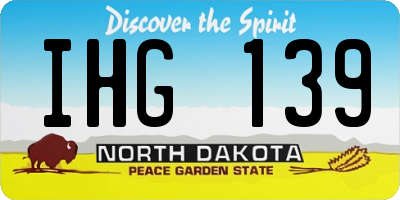 ND license plate IHG139