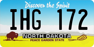 ND license plate IHG172