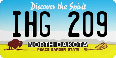 ND license plate IHG209